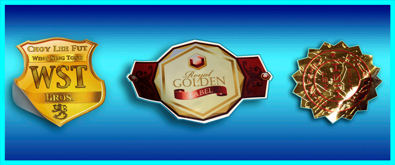 muotoon leikatut tarrat